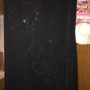 Dress with bedazzled embroidery